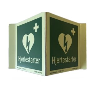 Skilt Hjertestarter plog