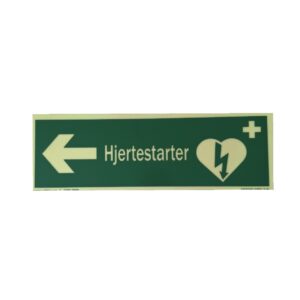 Skilt Hjertestarter venstre