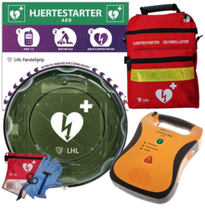 Hjertestarterpakke med tilbehør